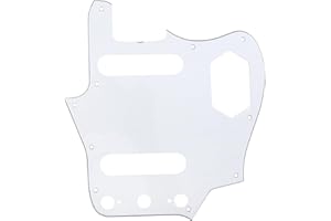Musiclily Pro 10-Hole 65 60s Vintage Style Guitar Pickguard for Fender American Jaguar, 3Ply White