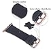 JSGJMY Compatible for Iwatch Band 38mm 40mm S/M Women Genuine Leather Loop Replacement Strap for iWatch Series 5 4 3 2 1, Black with Series 5/4/3 Rose Gold Clasp
