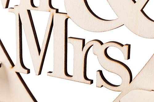 Dessert Bar Rustic Wood Wedding Mr & Mrs Heart Chocolate Dessert Table Display Cake Topper Vintage Party Event Banquet Anniversary Decoration Party Favors Living Room 18 x 16 Inch - Thumbnail 4