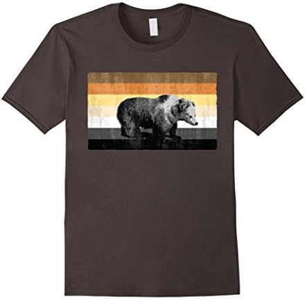 Mens Vintage Style Distressed Gay Bear Pride Flag T-Shirt XL Asphalt