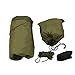 Rusee Camping Hammock with Net Outdoor Hammock Travel Bed Lightweight Parachute Fabric Double Hammock for Outdoor, Camping, Hiking, Backpacking, Backyard (Army Green)