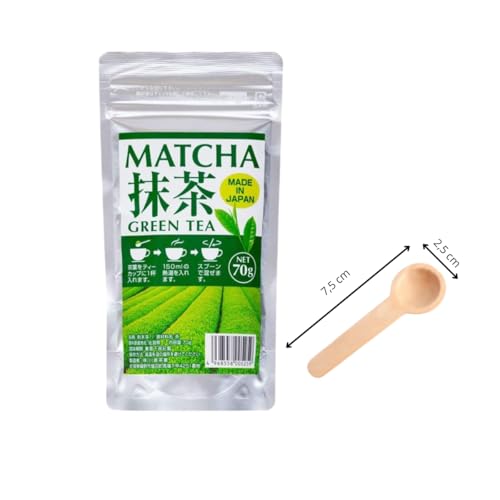 Chá Verde Matcha em Pó Japonês Kawahara 70G + Mini Colher Medidora Ekos - 2 Unidades