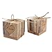 Kaptin 50 Pack Candy Favor Boxes Vintage Kraft Bonbonniere with Burlap Twine, Love Heart Imitation Bark Gift Bag for Wedding Birthday Bridal Party Shower Decoration