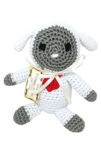 Dog Teeth Cleaning Cotton Crochet Squeaky Dog Toy for Small Dog - Baby Lamb