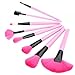 Leegoal Professional Bridal Eye Lip Powder Face Makeup Brush Set With Leather Bag (24pcs,Pink)