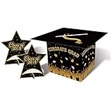 Congrats Grad Card Box Holder For Glass of 2019 Graduation Party Centerpiece & Table Decoration Kit