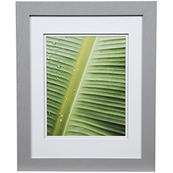 Gallery Solutions Photo 11x14 Flat Grey Wall Frame with Double White Mat for 8x10 Picture, 11