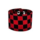 Black & Red Checkered Canvas Fabric Wristband Bracelet Cuff Vegan Friendly 2" Wide