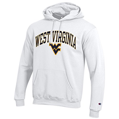 Elite Fan Shop WVU West Virginia Mountaineers Hooded Sweatshirt Varsity White - L