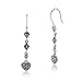 Gemondo Marcasite Earrings, Sterling Silver 0.34ct Marcasite Pave Set Heart Drop Earrings