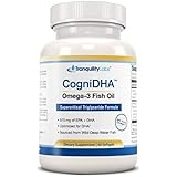 High DHA Omega 3 Fish Oil - CogniDHA - Pharmaceutical Grade - 1,250 mg Omega-3s - Supercritical CO2 Triglyceride Formula - 775/200 DHA/EPA - Excellent for Prenatal