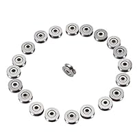 Bicaquu Groove Ball Bearing Pulley for Rail Track Linear Motion System 20pcs V623ZZ V 3x12x4mm