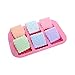 X-Haibei 6-Cavity Square Mooncake Soap Lotion Bar Chocolate Cake Glycerin Silicone Mold Pan 2oz per Cell