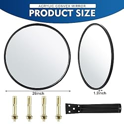 Maitys 2 Pcs Convex Mirror Acrylic Safety Security
