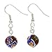Glass Of Venice Murano Glass Mosaic Millefiori Ball Earrings - Silver