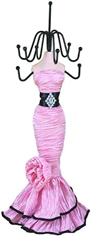 West East Imports Elegant &amp; Contemporary Dress Doll Jewelry Stand, Pink 10"