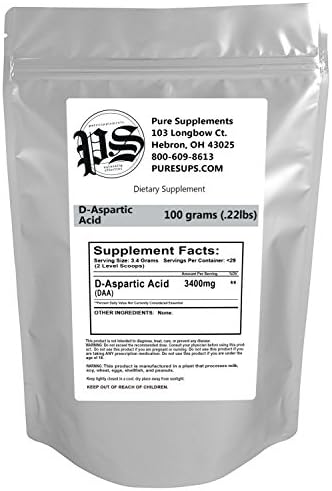 PureSups D-Aspartic Acid - 100 Grams (100 gram)