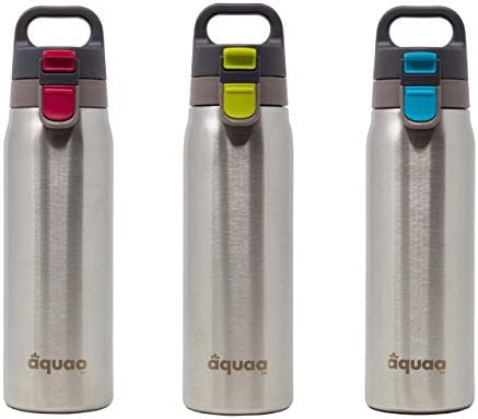 Aquaa Life 24 oz Stainless Steel Water Bottle | Vacuum Insulated Water Bottle | Wide Mouth No Straw Travel Water Bottle | Sports Water Bottle | Large Waterbottle for Yoga Camping Biking Running