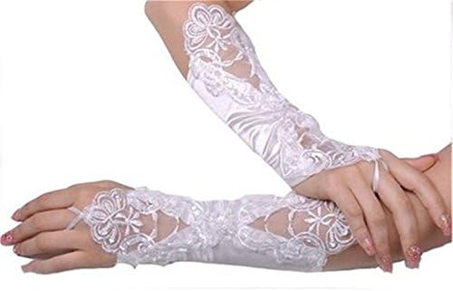 Iyufisha Weding Dresses Glvoes Lace Special Occasion Evening Party Glove FBA (White Lace)