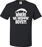 Go All Out YL 14-16 Black Youth Where We Droppin' Boys T-Shirt
