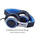 FOSTO Headphones, FT58 Stereo Foldable Headset Strong Low Bass Headphones with Microphone for iPhone, All Android Smartphones, PC, Laptop, Mp3/mp4, Tablet Earphones(Blue)