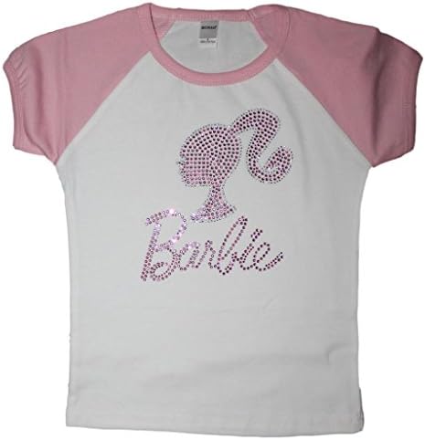 FanGarb Little Girls Rhinestone Barbie Fun Party Short Sleeve Tee Shirt 2T