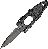Schrade Viper Side Assist Drop Point Knife, Black Blade