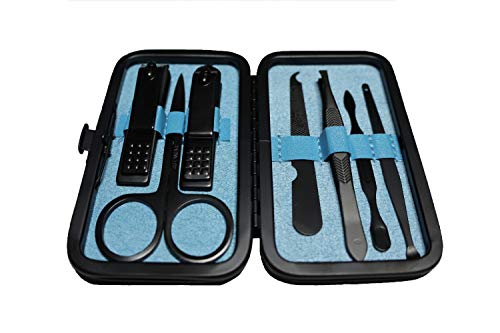 Swing Out Nail Cleaner/Popular Gifts For Men & Women - Best Sharp Stainless Steel Clipper - Wide Easy Press Lever - Nail Clipper Set 7 in 1 (blue)