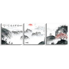 3 Panels Mountain Landscape Painting Wall Bedroom Living...
