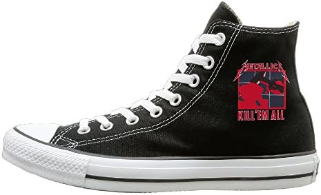 Laotan Unisex Metallica Kill 'Em All High Top Sneakers Canvas Shoes Fashion Sneakers Shoes Cool 42 Black