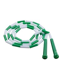 Champion Sports - Cuerda de saltar de plástico con segmentación   6 pies (verde y blanco)