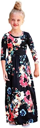 Dress,2018 Baby Girls Flower Print Short/Long Sleeve Princess Dress Long Maxi Sundress