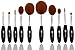 Neverland Beauty 10pcs Make-up Brushes Set Silver & Black Elite Oval Toothbrush Shape Powder Foundation Contour with Case Box