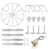 Syma X5UC X5UW RC Quadcopter Spare Parts -4 Motors, 4 Propellers, 4 Protection Frames,4 Landing Skids, 4 Gear Sets, 4 Lamp shade by Time4Deal