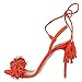 Heeled Sandals for Women Comfity Women's Tassels Sandals Lace Up Slingback Shoes High Heel Dress Sandals