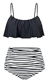Newbely Womens Bathing Suits Tankini Swimsuits For Women High Waisted Retro Swimsuit Two Piece