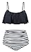 UniSweet Womens High Waisted Bikini Set Flounce Chic Two Piece Swimwear (FBA)