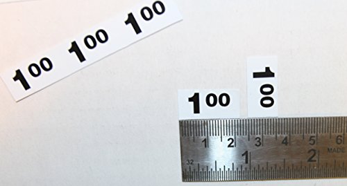 Vending machine price label stickers - $1.00, $1.25, $1.50, $1.75 & $2.00 labels