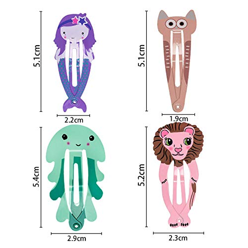 Dlala 50pcs Hair Clips No Slip Metal Snap Hair pins Barrettes Cartoon Animal Pattern Design for Girls Women Kids Toddlers Pets