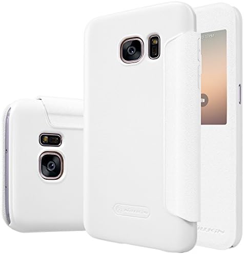 Samsung Galaxy S7 [NOT for S7 Edge] Leather Flip Case Nillkin Sparkle Smart Sleep / Wakeup , Window PU Leather Flip Slim Cover (Sparkle) (Sparkle White)