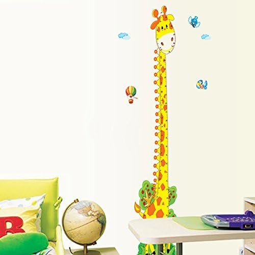 RRRLJL Removable Giraffe Height Growth Chart Wall Decal Sticker Wall Decor for Kids Children Room