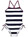 Arshiner Girls' One Piece Swimsuit Bathing Suits,Navy Blue,Size 130