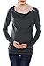 Arshiner Womens Cowl Neck Long Sleeve Maternity Nursing Tunic Blouse, Medium, Gray