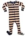 Leveret Kids Striped Baby Girls Footed Pajamas Sleeper 100% Cotton (Size 12-18 Months,Navy & Beige)