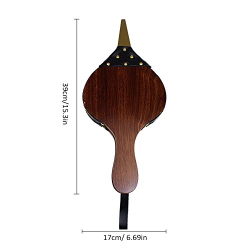 Fireplace Bellows,Wooden Bellows Fire Tool-Vintage Leather Manual Air Blower Fan Stove Accessories for Barbecue Fire Outdoor Cooking Picnic Camping Hiking (Black)