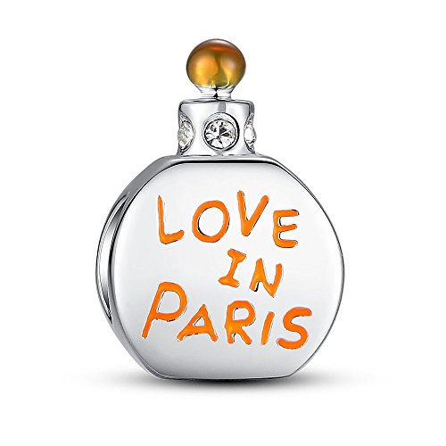 Love in Paris Perfume Bottle 925 Sterling Silver Bead Fit Pandora Charms