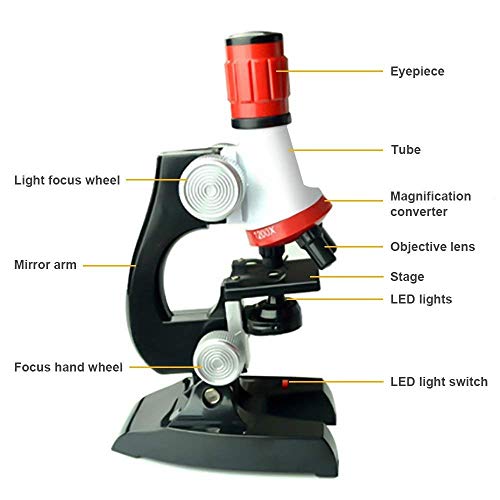 Kids Microscope, MMUSC Microscope for Student Beginner with LED Magnification,Includes Accessory Set