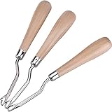 eBoot 6.5 Inch Wooden Bent Latch Hook Tool, Set of 3