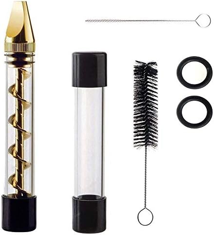 Twisted Glass Blunt Pipe Kit, Mini Bundle Glass Pipe Dry Herbs Spice Cigarette(Cleaning Brushes + Bundle Glass Pipe)