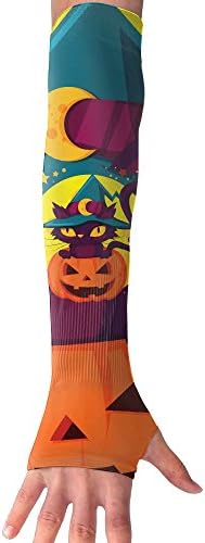 Happy Halloween Punpkin Cat Long Sleeve Sun Protection Arm Sleeves Arm Cooling Sleeve Cycling Outdoor Sports Leisure